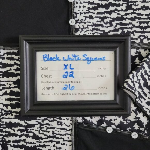 Square Pattern Blouse Patch Buttons Quilted Style Womens XL Unbranded Cotton Mix - Picture 6 of 13